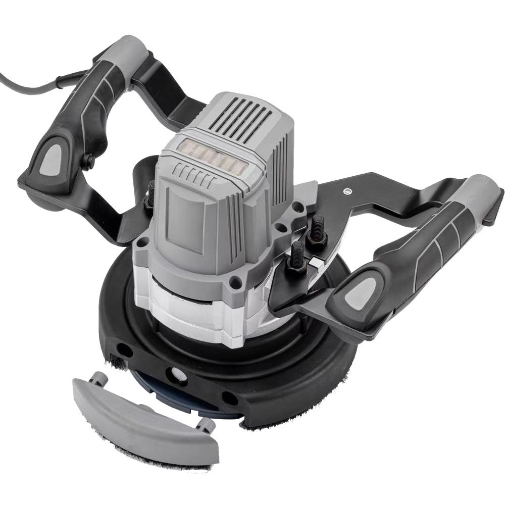 7 Gray-black handheld drywall sander disassembled pad view