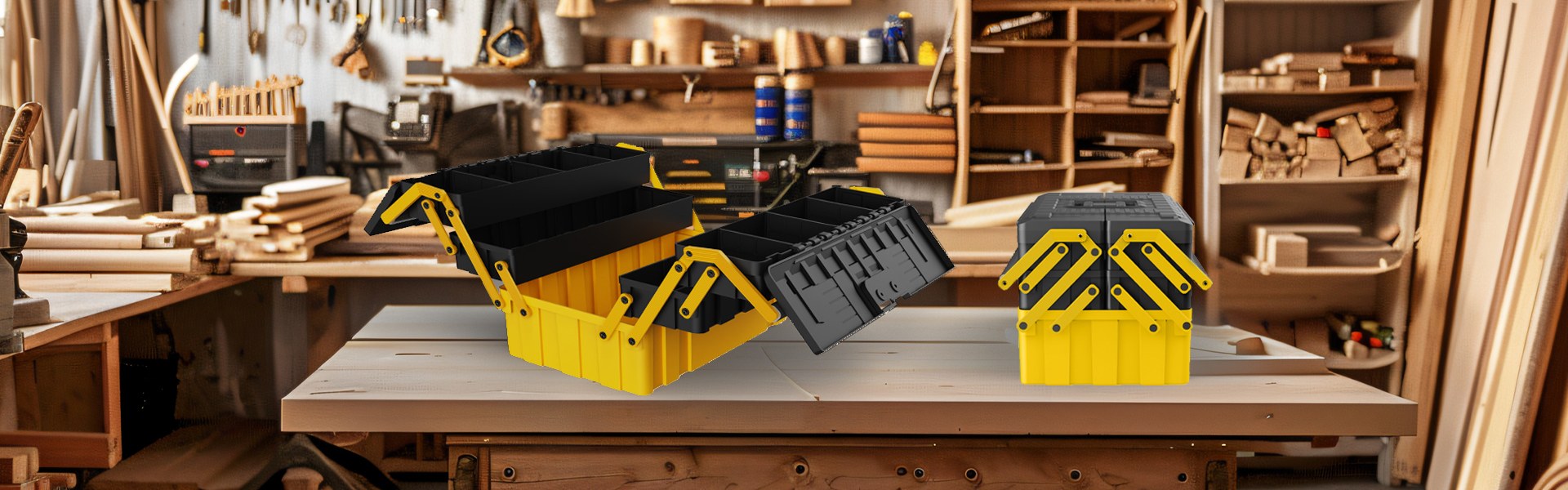 5 layers plastic toolbox for garage and professional tool storage