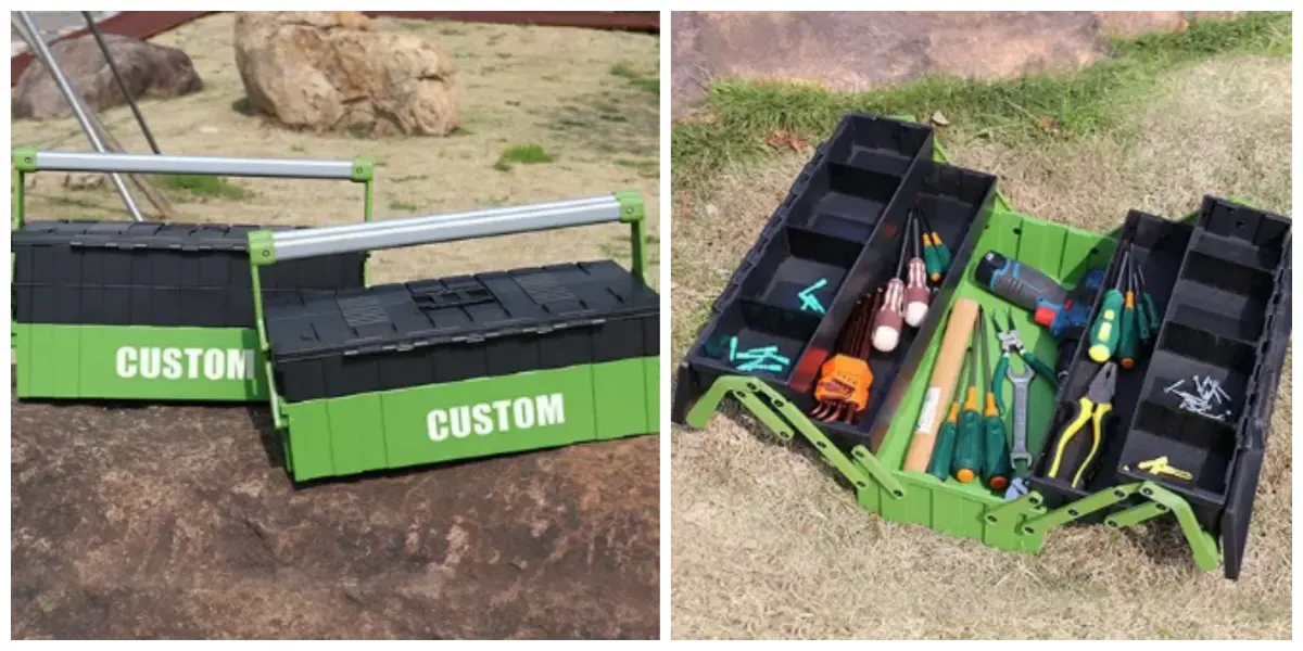 cantilever tool box opening for easy tool access