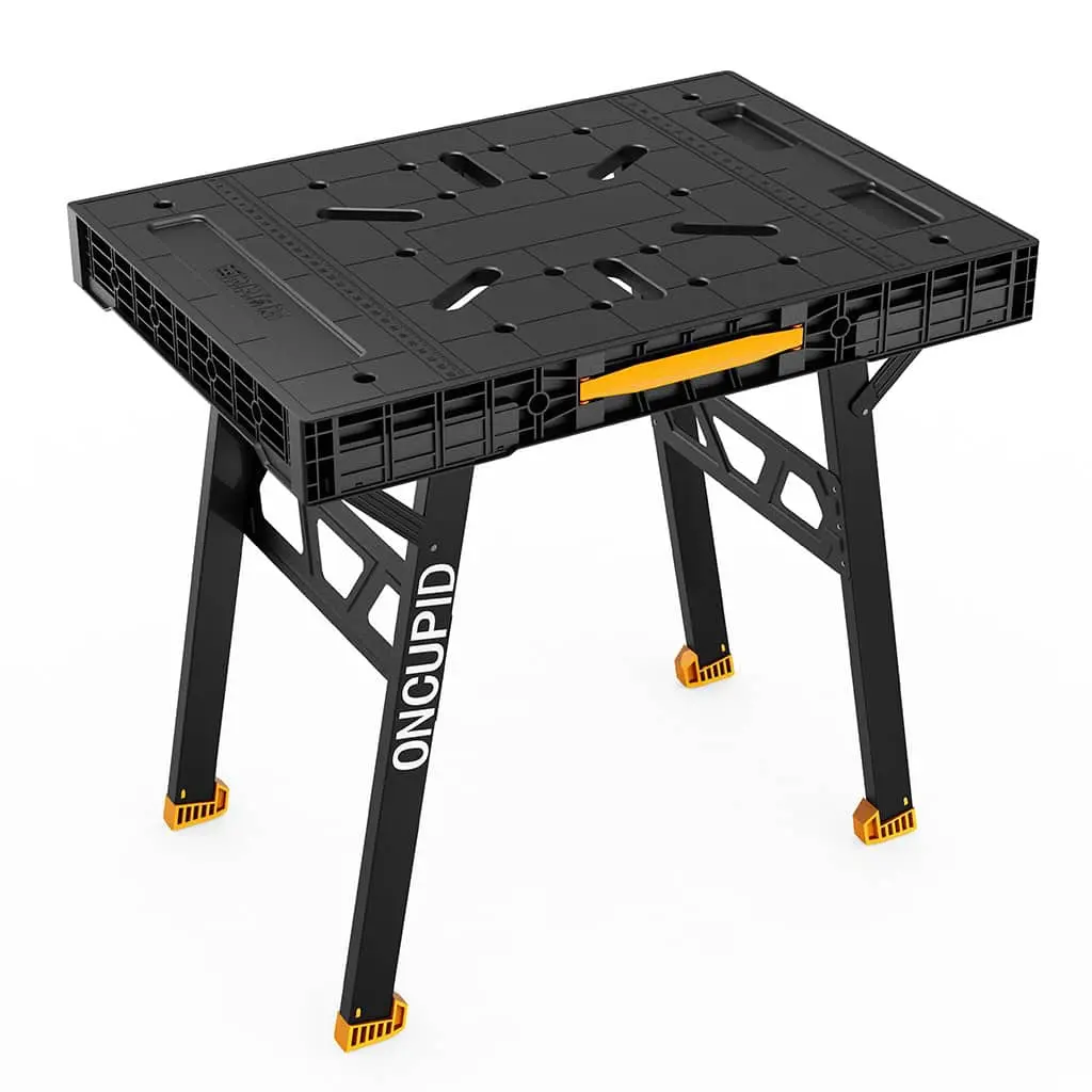folding woodworking workbench for flexible workshop use