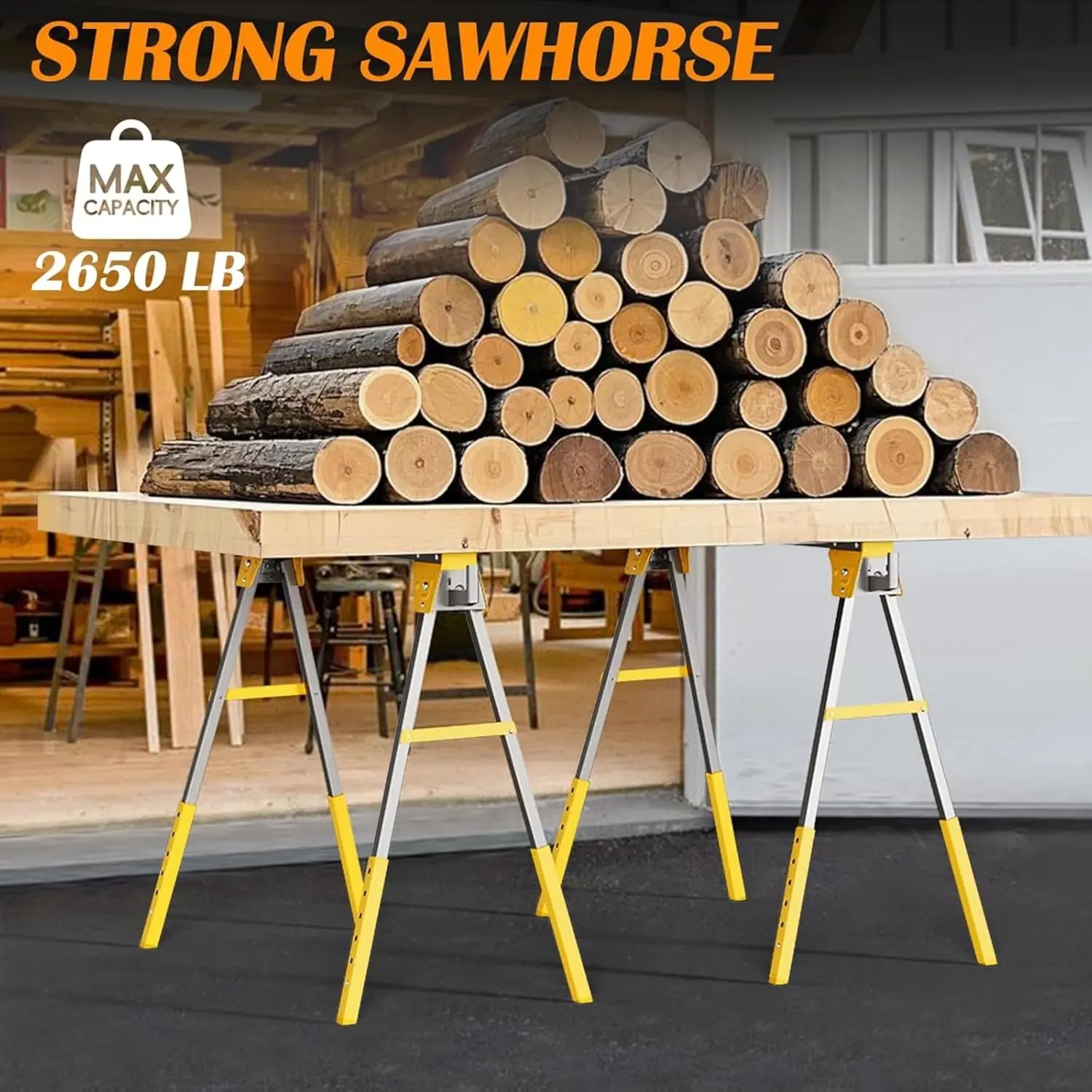 Folding sawhorse load capacity testing