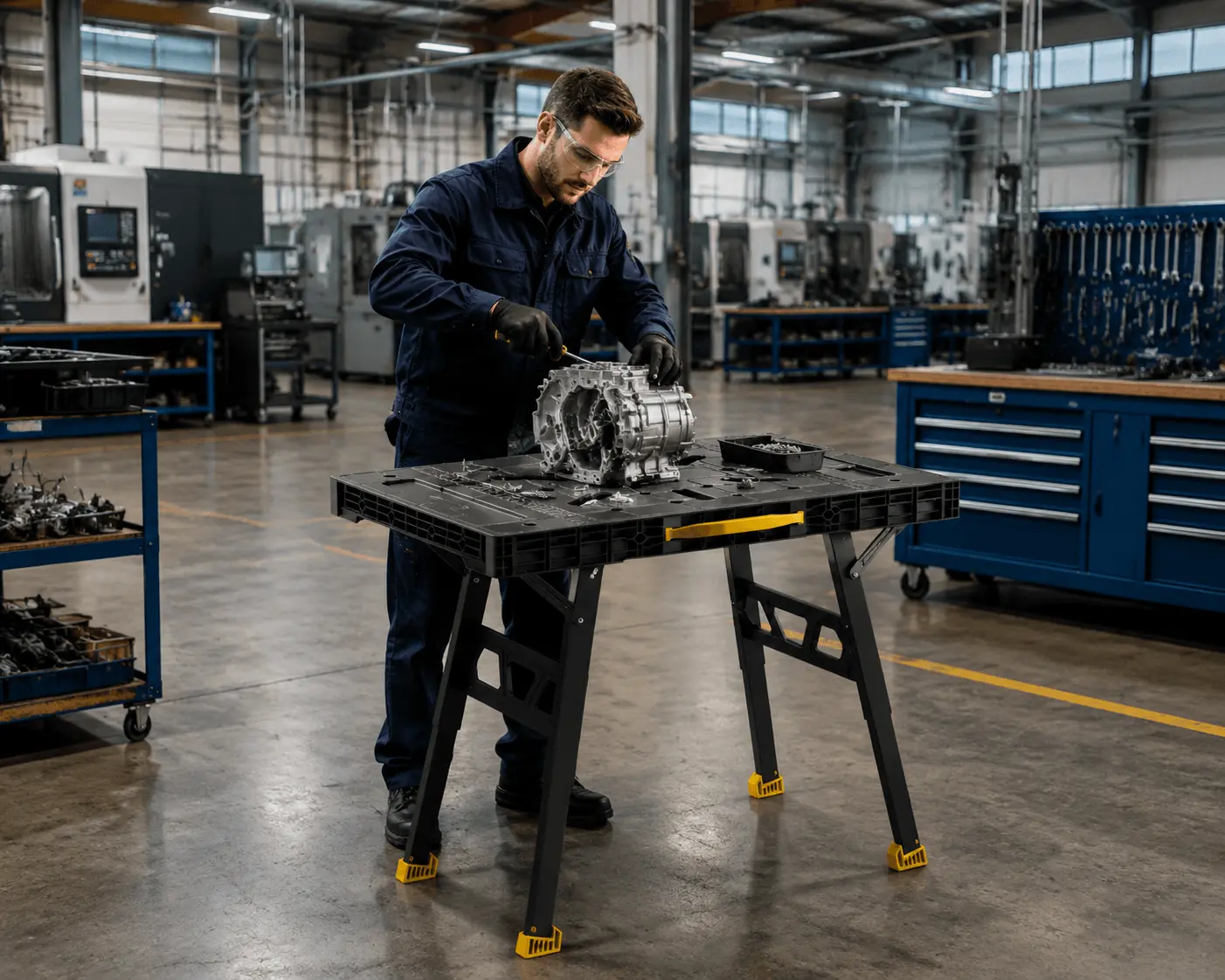 heavy duty workbench for industrial workshop applications