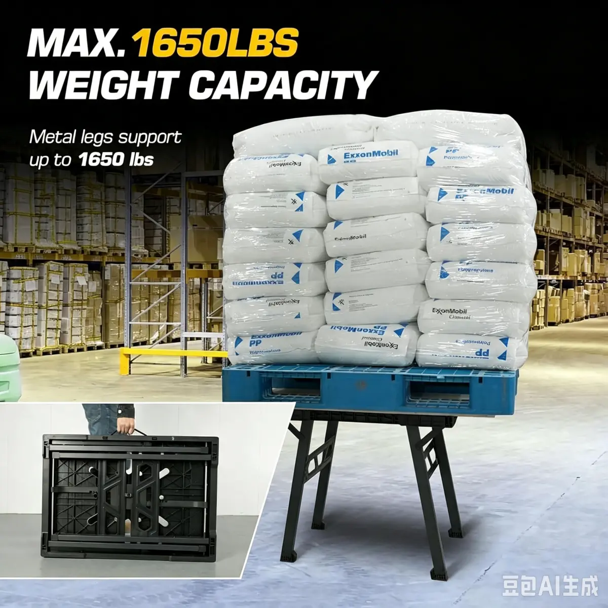 750 kg static load test for portable workbench
