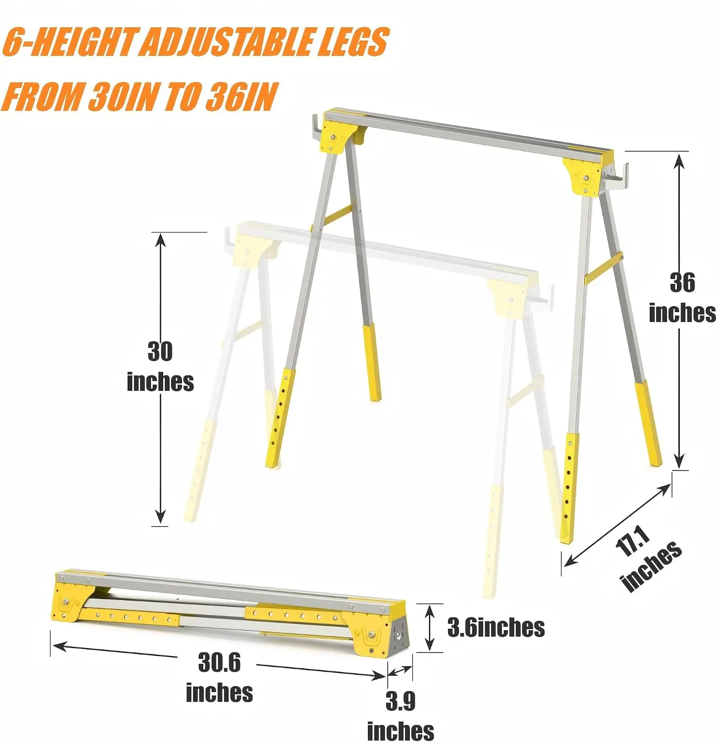 Folding sawhorse dimensions and specifications