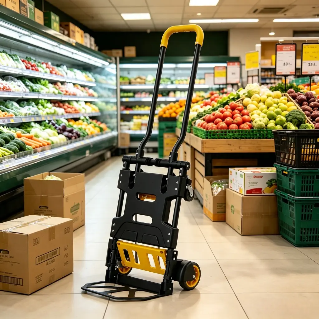 ONCUPID Collapsible Dolly in Supermarket Fresh Produce Aisle