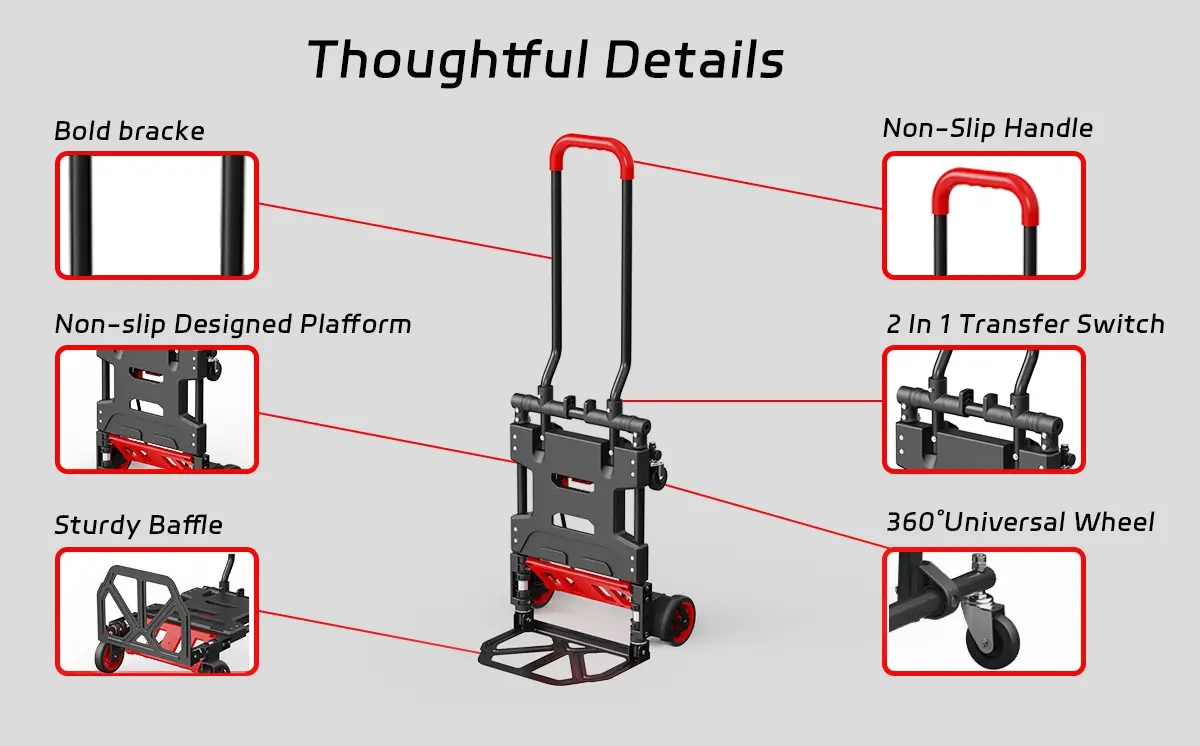 PP PA Iron composite folding hand truck structure design