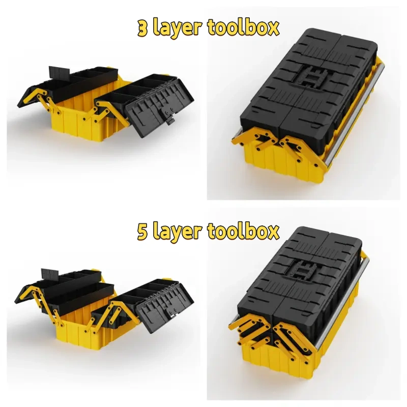Three-layer and five-layer toolbox vertical storage comparison