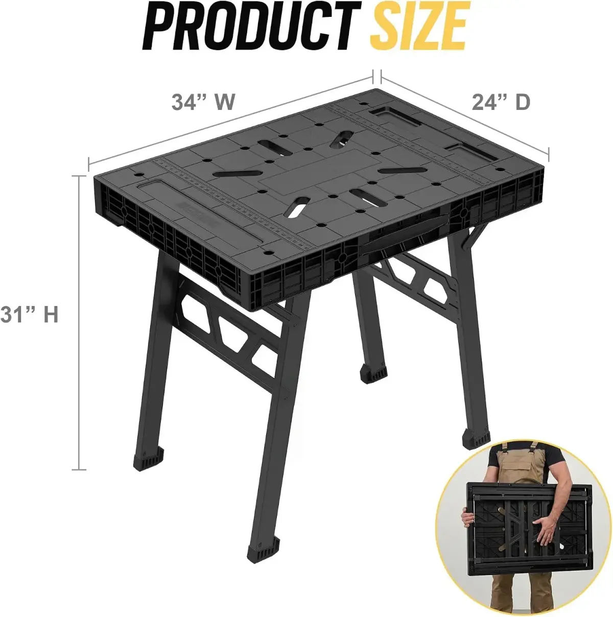 folded and unfolded workbench