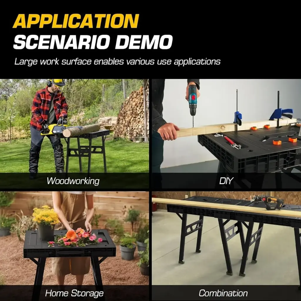 portable workbench for garage and workshop applications
