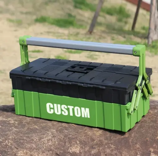 3-layer hand-held toolbox with carrying handle