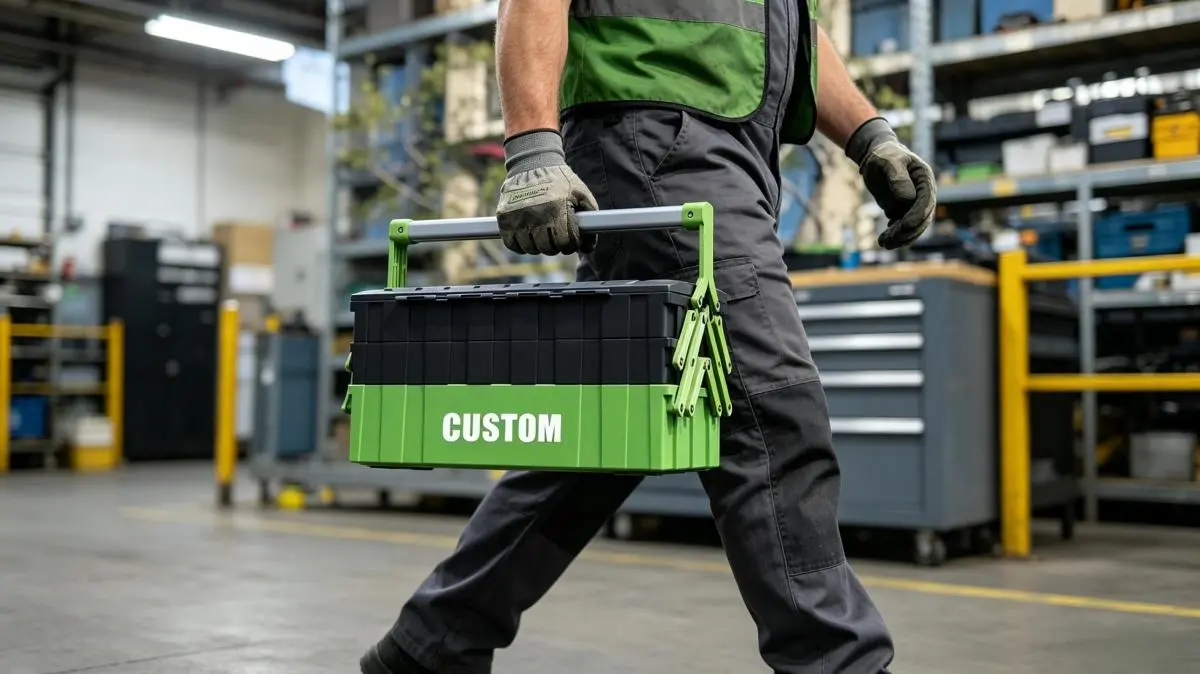 Hand held toolbox designed for comfortable daily carrying