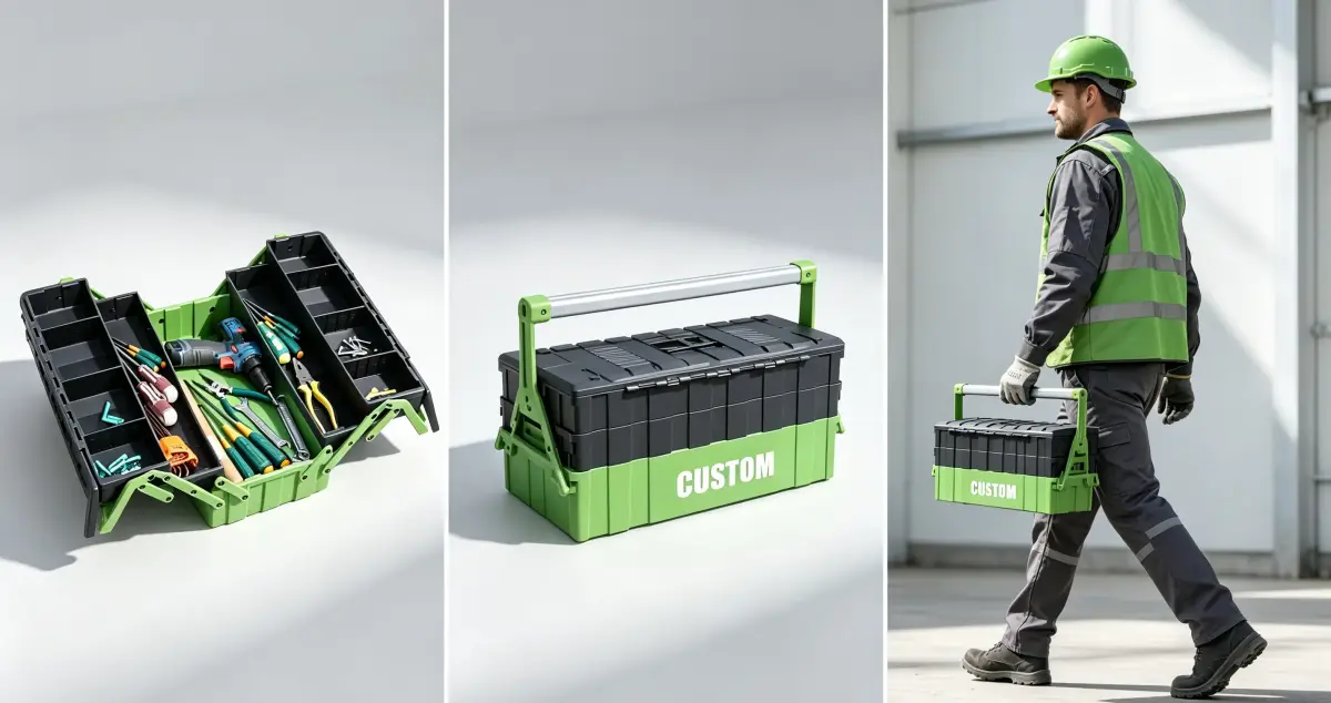 Loaded hand-held toolbox carrying test before production
