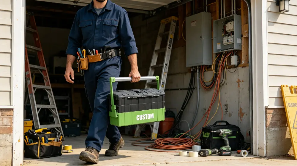 Loaded small toolbox designed for practical carrying