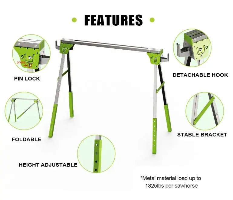 NH-SH001 folding sawhorse in green
