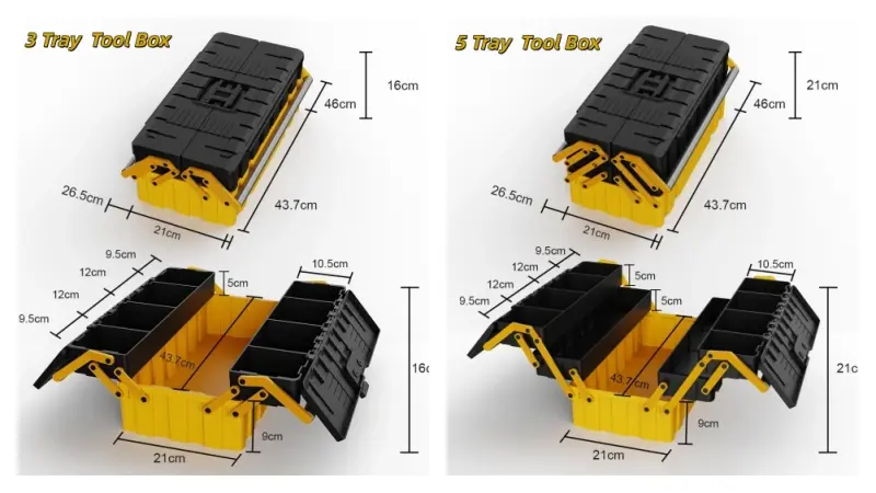 Three-layer and five-layer small toolbox comparison