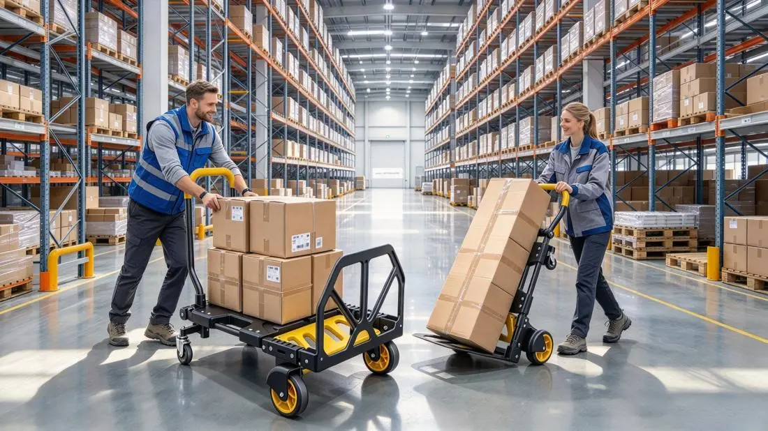 choosing hand truck or cart mode for different loads