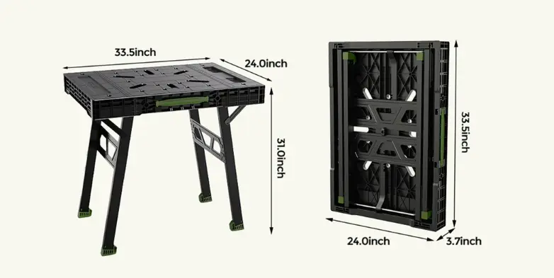 foldable 750kg workbench for industrial applications