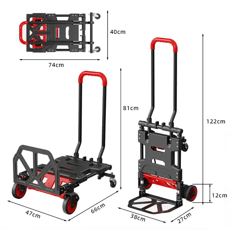foldable hand truck dolly folded dimensions
