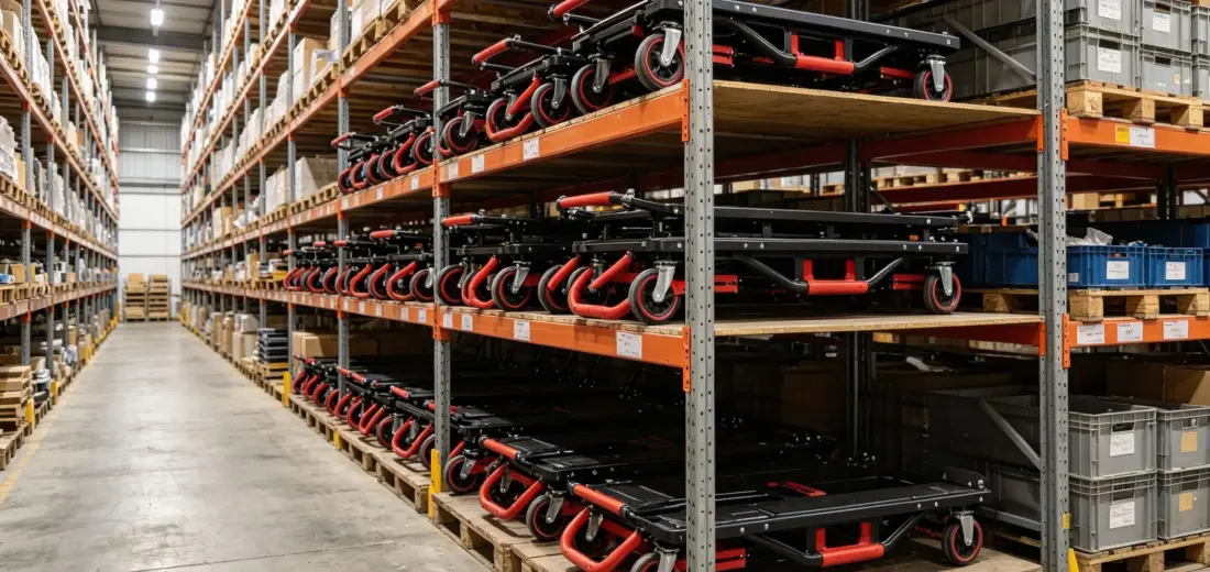 foldable hand truck inventory storage efficiency