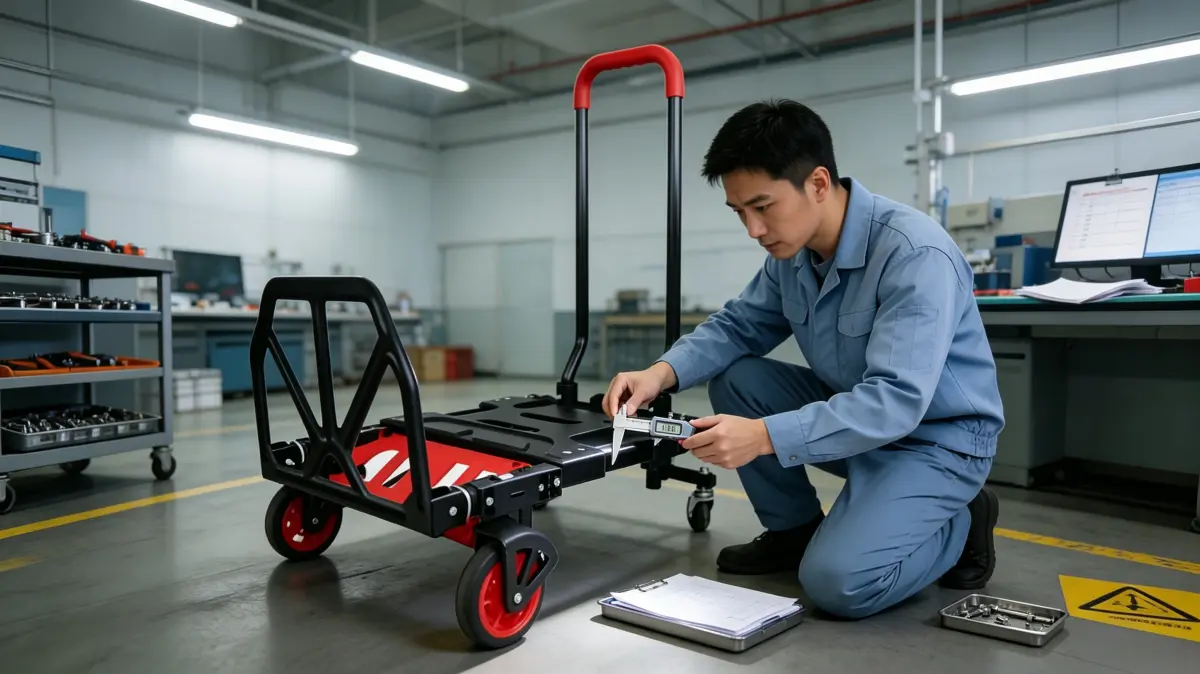 foldable hand truck quality inspection during manufacturing