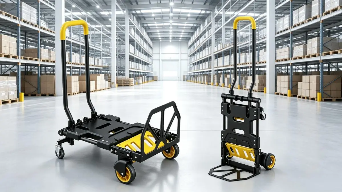 folding hand truck and cart in two use modes
