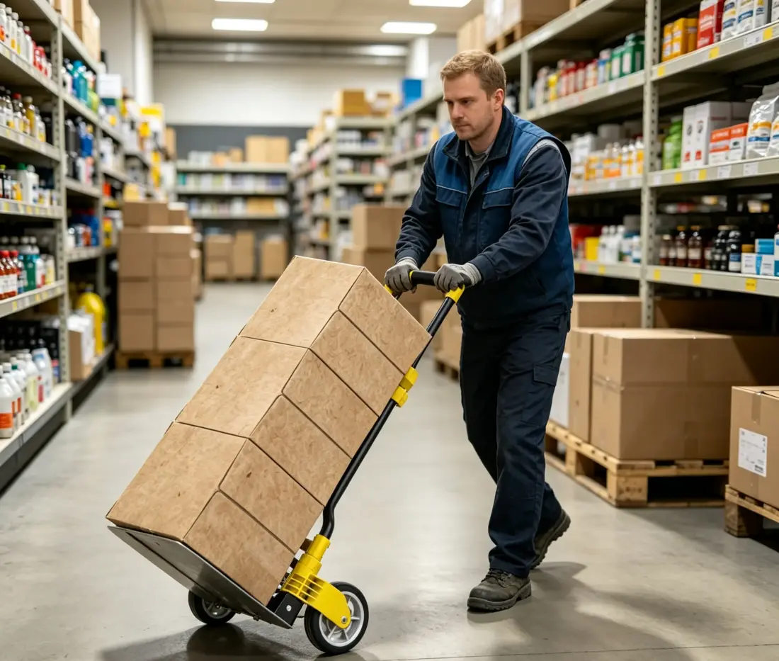 lightweight hand cart for retail stockroom handling