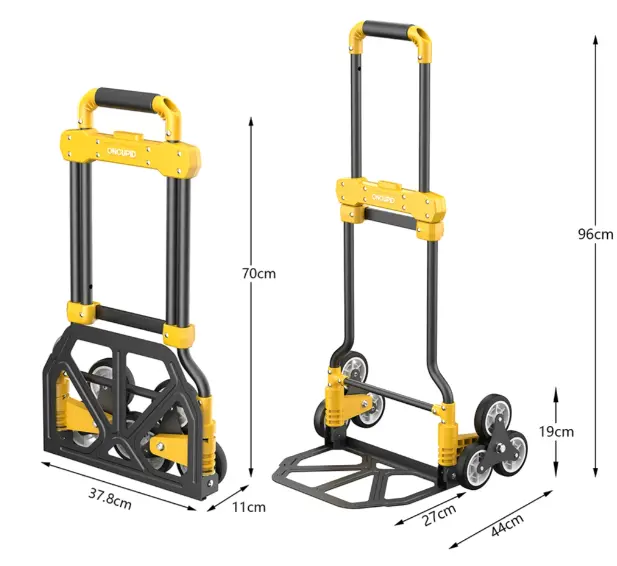 portable hand truck open and folded dimensions