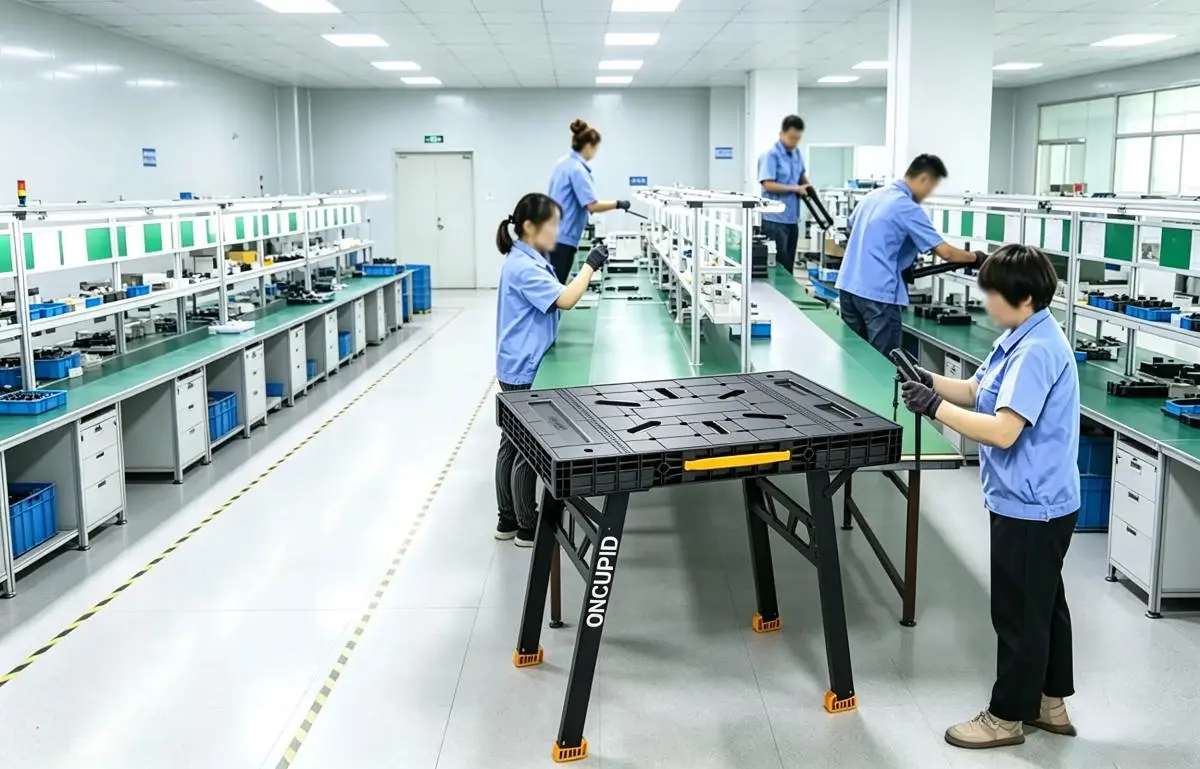 quality inspection of folding workbench production