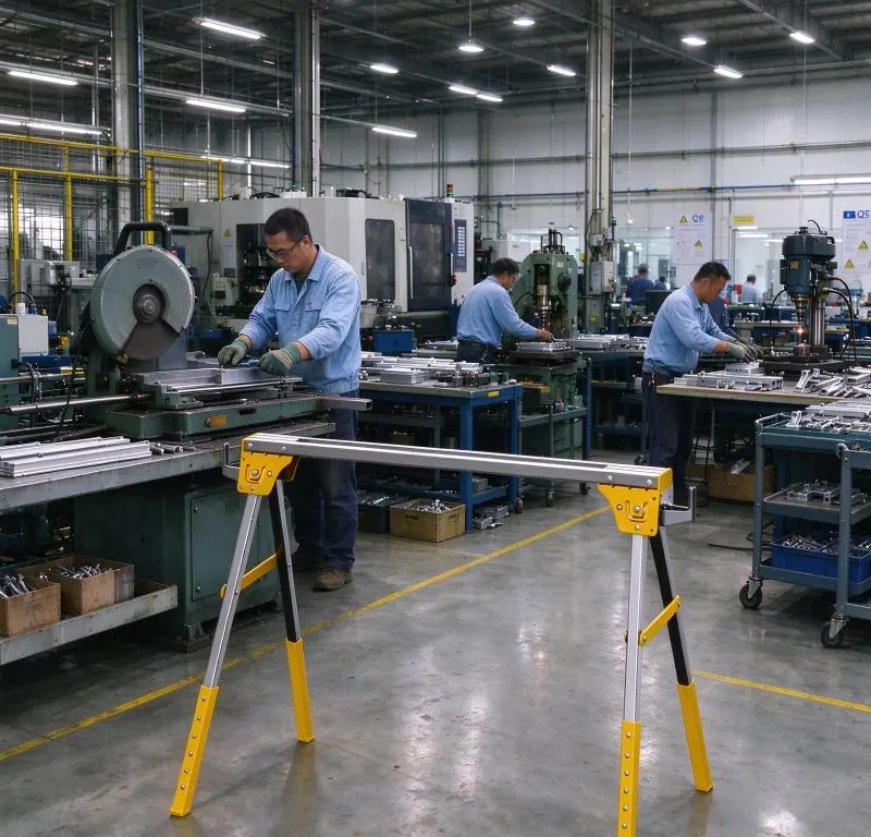 sawhorse manufacturing and quality control in a factory
