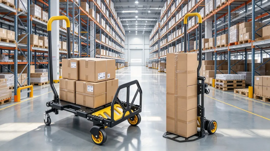 vertical load and horizontal load handling with one folding trolley