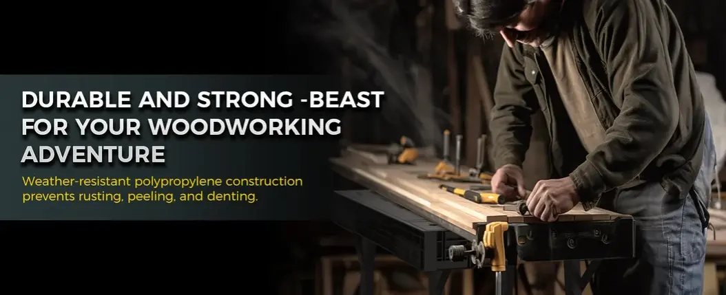 Folding workbench used as a temporary assembly surface