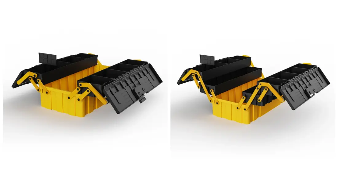 Small toolbox with compact multi-layer storage design