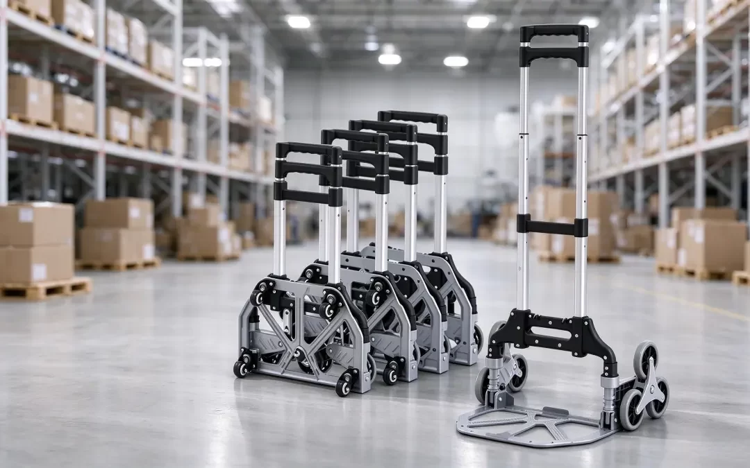 portable hand truck with compact folding storage