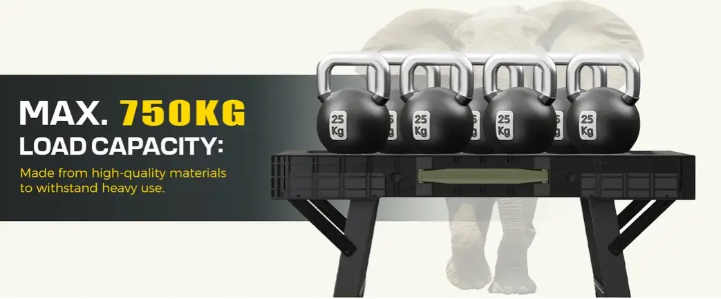 750kg heavy duty folding workbench load rating